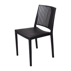 M & T  Chaise en polypropylène noire usage extérieur et intérieur