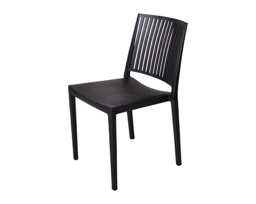 M & T  Chair black polypropylene stackable for indoor and outdoor use