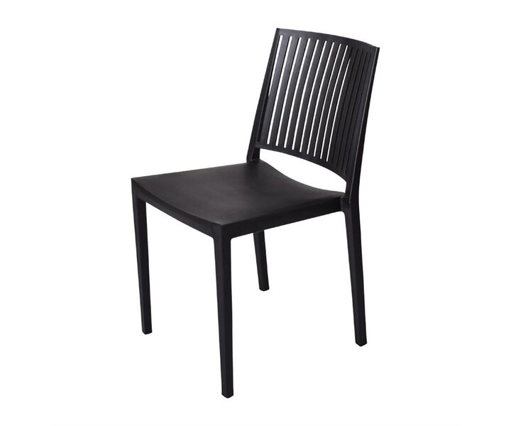 M&T Chaise en polypropylène noire usage extérieur et intérieur