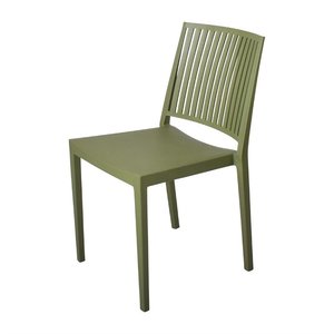 M & T  Chair green polypropylene stackable for indoor and outdoor use