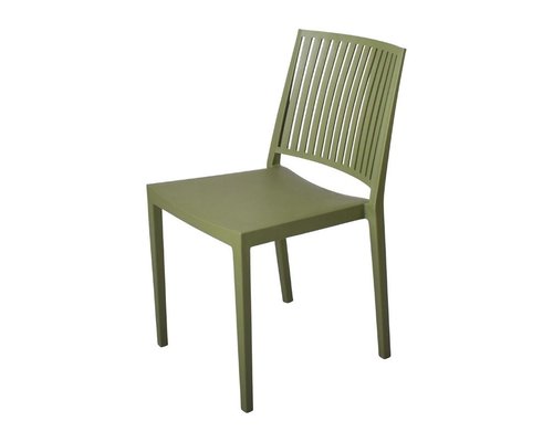 M & T  Chair green polypropylene stackable for indoor and outdoor use