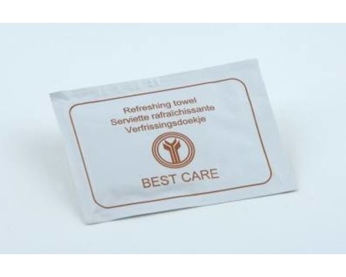 BEST CARE Onthaalproducten  Verfrissingsdoekje Best Care verpakking van 1000 stuks