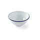 M & T  Bowl 16 x h 7,5 cm  white enamelled steel with blue edge