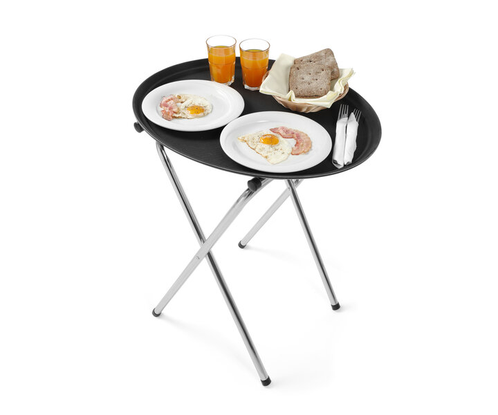 M&T Plateau XXL 73,6 x 60 cm antidérapent noire livré avec support  pliable inoxydable