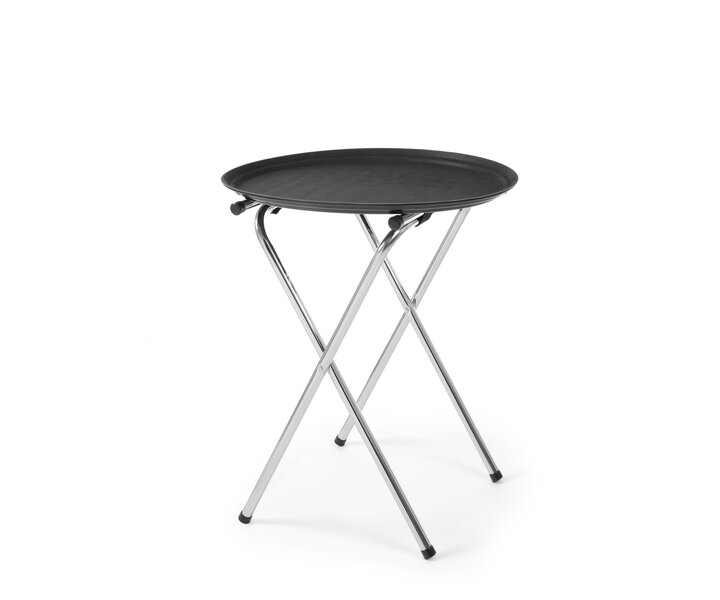 M&T Dienblad XXL 73,5 x 60 cm zwart non-slip inclusief uitvouwbare rvs standaard