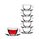 M & T  Coffee & teacup 20,5 cl tempered glass  with saucer