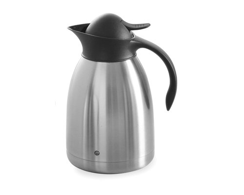 M & T  Insulated jug 1,5 liter double walled stainless steel with black push-button cap