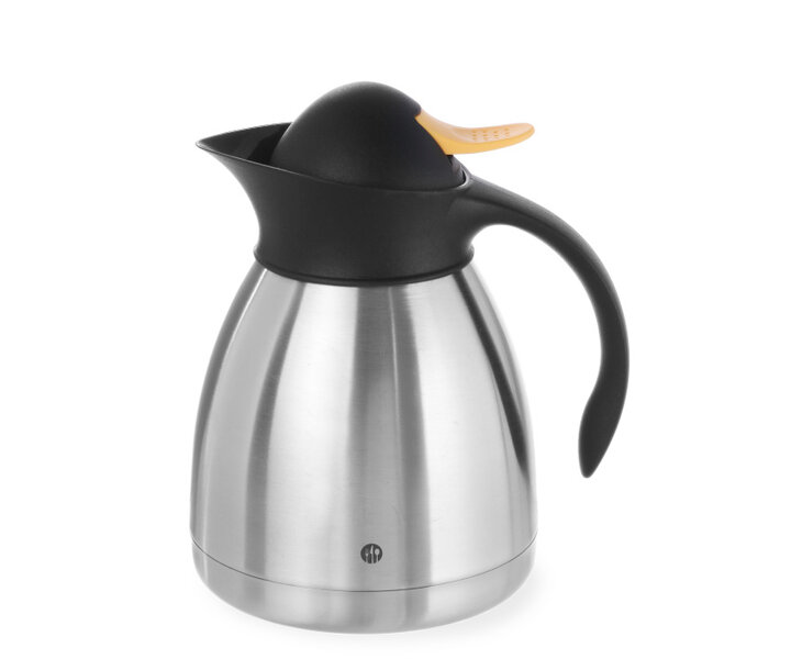 M&T Insulated jug 1 liter double walled stainless steel with yellow push-button cap