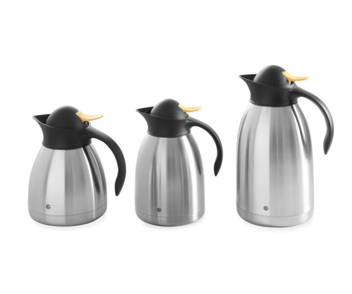 M&T Insulated jug 1,5 liter double walled stainless steel with yellow push-button cap