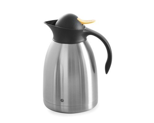 M & T  Insulated jug 1,5 liter double walled stainless steel with yellow push-button cap