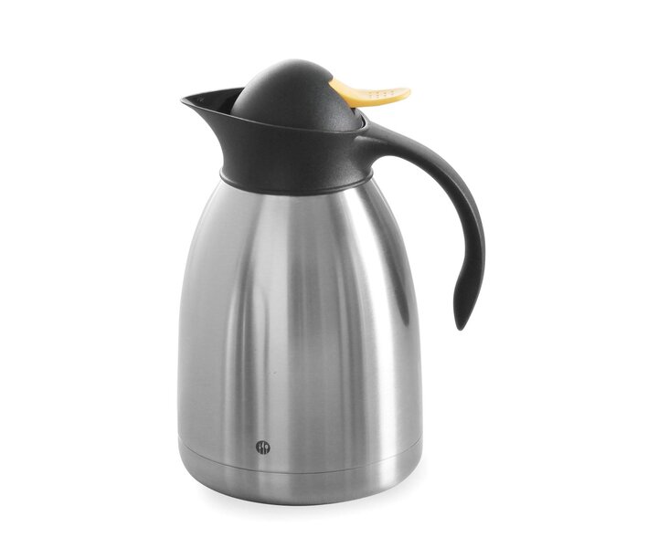 M&T Insulated jug 1,5 liter double walled stainless steel with yellow push-button cap