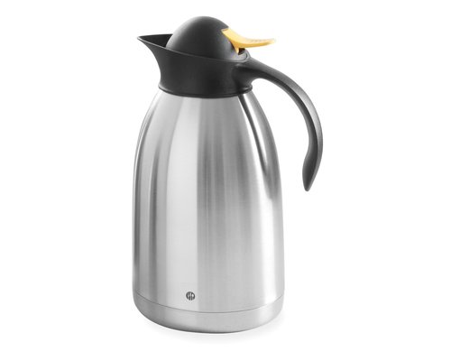 M & T  Insulated jug 2 liter double walled stainless steel with yellow push-button cap