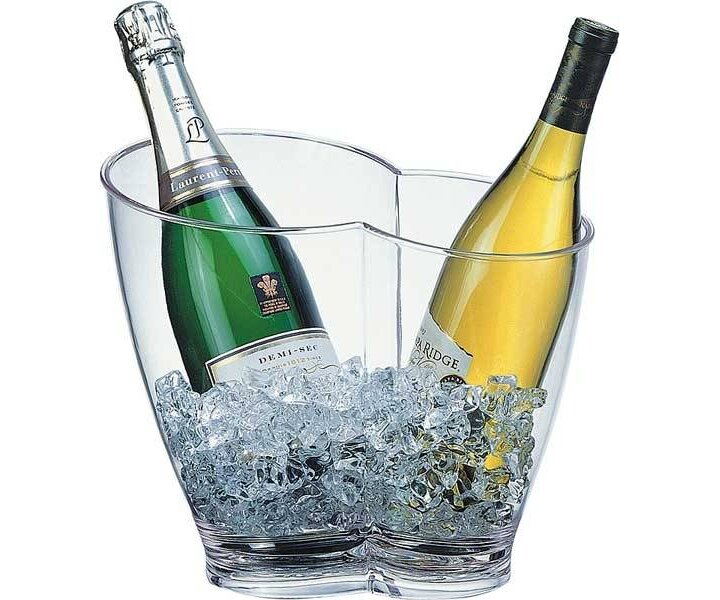 M&T Seau à vin double pour 2 bouteilles en acrylique transparent