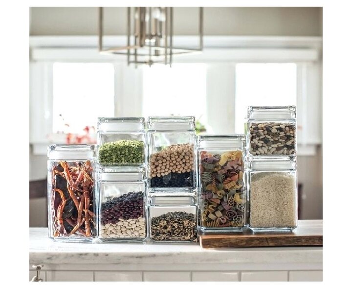 M&T Canister square with lid  1 liter