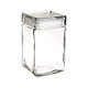 M & T  Pot carré en verre avec couvercle 1,50  liter