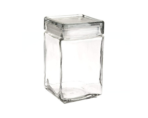 M & T  Pot carré en verre avec couvercle 1,50  liter