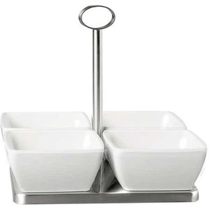 M&T Menagère avec 4 bols en mélamine blanche