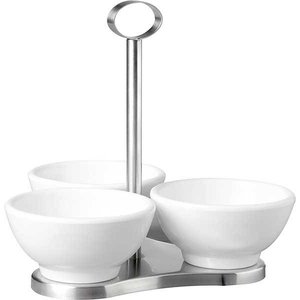 APS Ménagère avec 3 bols en mélamine blanche