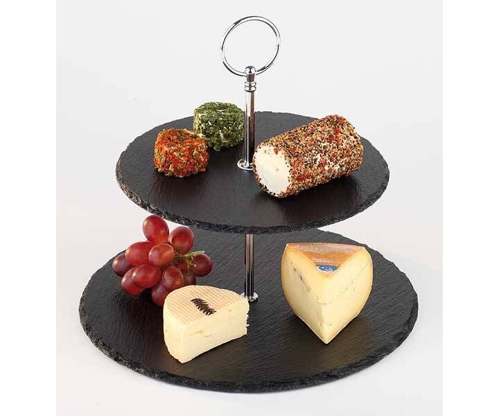 M&T Buffet stand in natural slate 2 tier tray