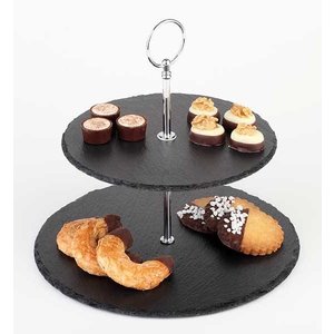 M&T Buffet stand in natural slate 2 tier tray