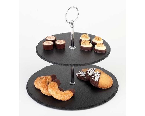 M&T Buffet stand in natural slate 2 tier tray