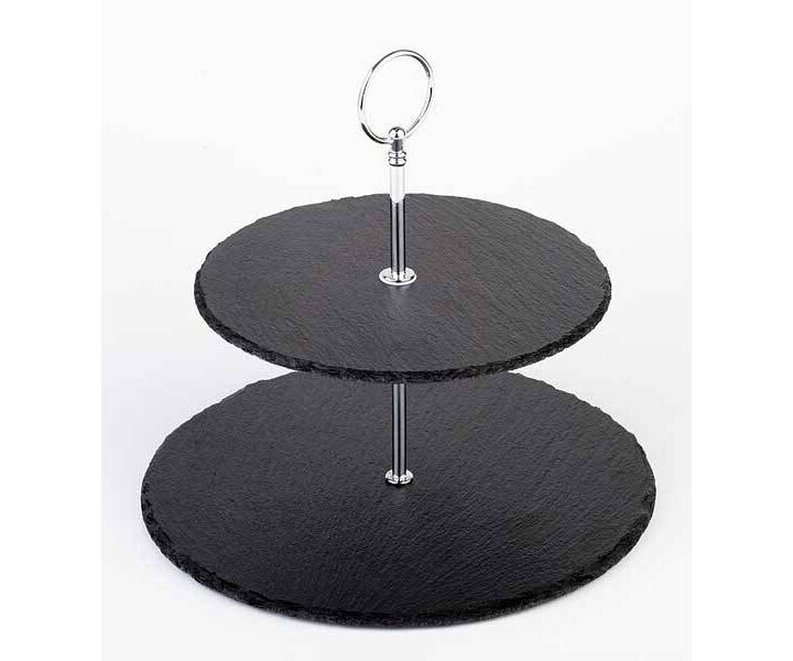 M&T Buffet stand in natural slate 2 tier tray