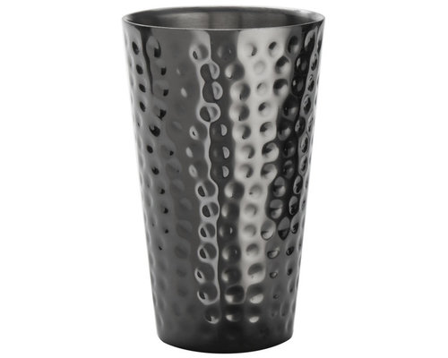 M & T  Collins - cocktail glass 41 cl double walled black hammered stainless steel