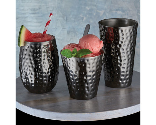 M&T Barrel cocktail glas 35 cl gehamerd roestvrijstaal  koper look