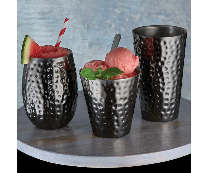 M&T Verre à cocktail "Barril " 35 cl en acier inoxydable martelé  aspect cuivre