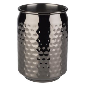 M & T  Barrel cocktail glass 35 cl black hammered stainless steel