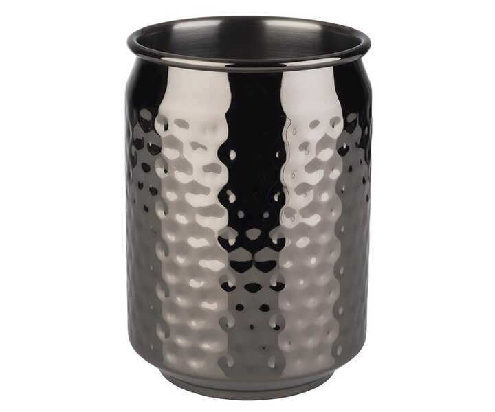 M&T Barrel cocktail glass 35 cl black hammered stainless steel
