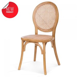 M & T  Chair ratten wood stackable  " Guillaume "