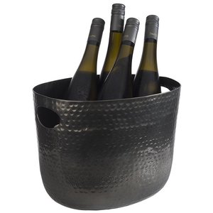 M & T  Seau a vin ou champagne aluminium martelé noir modèle XL