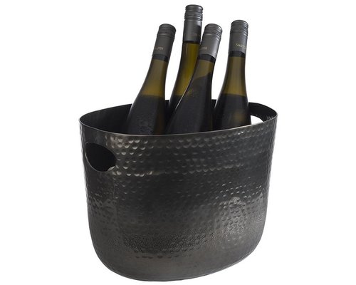M & T  Seau a vin ou champagne aluminium martelé noir modèle XL