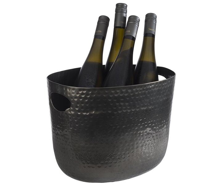 M&T Champagne - & wine cooler hammered black aluminium model XL