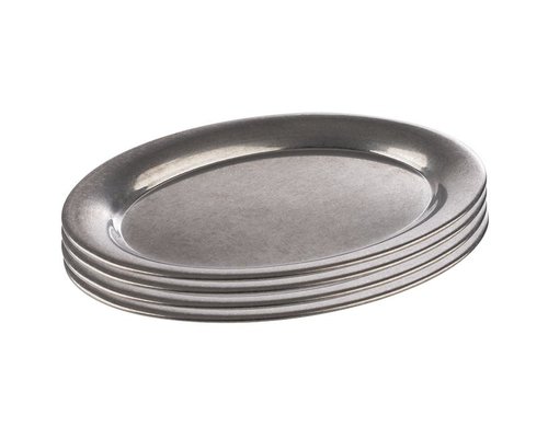 M & T  Oval tray 20 x 14,5 cm stainless steel 18/8 antique look