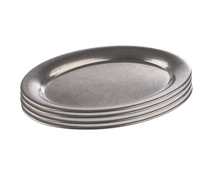 M&T Oval tray 20 x 14,5 cm stainless steel 18/8 antique look
