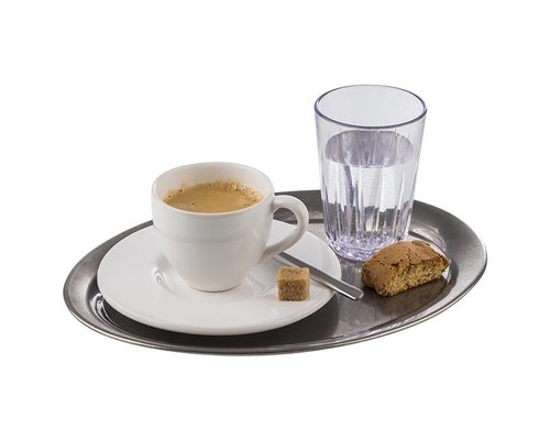 M&T Oval tray 26,5 x 19,5 cm stainless steel 18/8 antique look