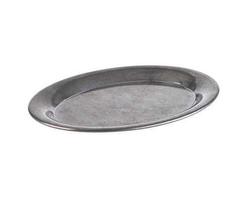 M & T  Oval tray 29 x 22 cm stainless steel 18/8 antique look