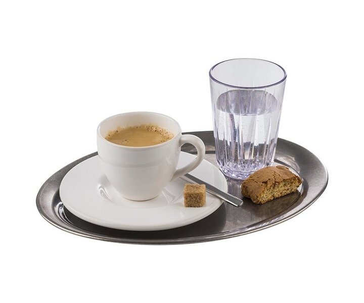 M&T Oval tray 29 x 22 cm stainless steel 18/8 antique look