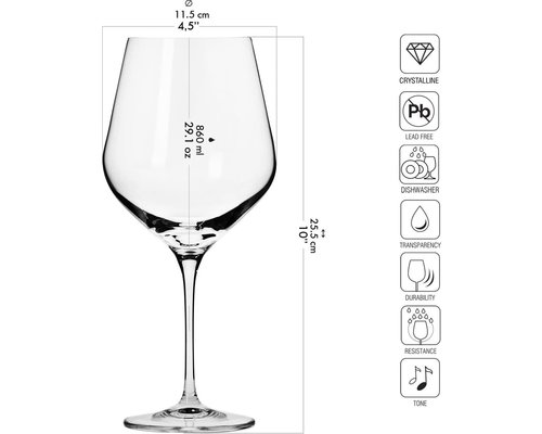 KROSNO GLASSWARE  Verre à vin 90 cl XL  " Splendour "