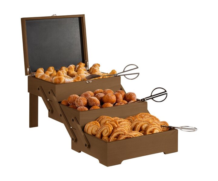 M&T Buffet box met 3 compartimenten inklapbaar gemaakt van donker olied eik