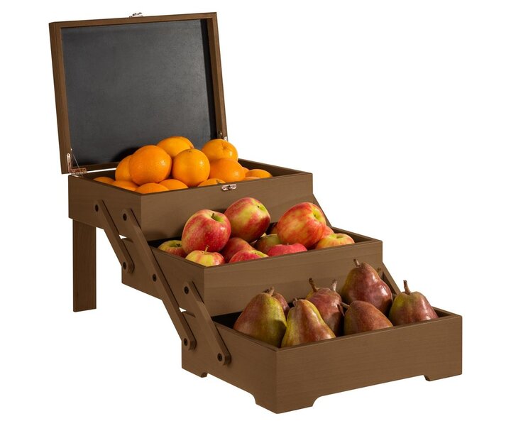 M&T Buffet box with 3 compartiments foldable made of dark oiled oak