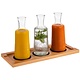 M & T  Buffet board made of naturel oiled oak with 3 glass bottles