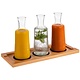 M & T  Planche de buffet en bois de chêne naturel huilé livrée avec 3 bouteilles en verre