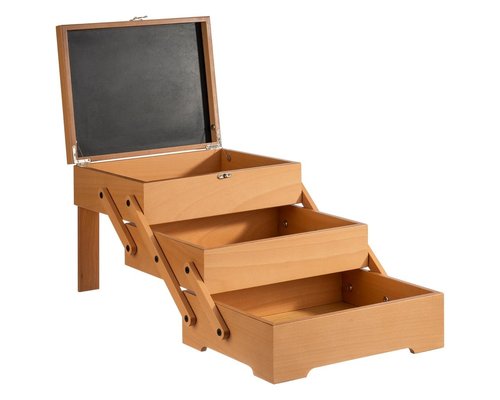 M&T Boîte de buffet avec 3 compartiments rabattables en bois de  chêne naturel huilé