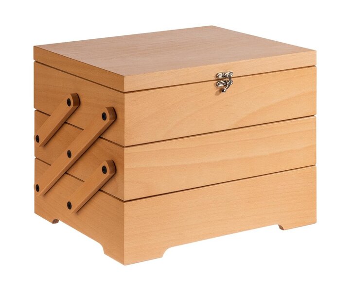 M&T Boîte de buffet avec 3 compartiments rabattables en bois de  chêne naturel huilé