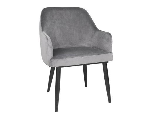 M & T  Chaise en velours gris