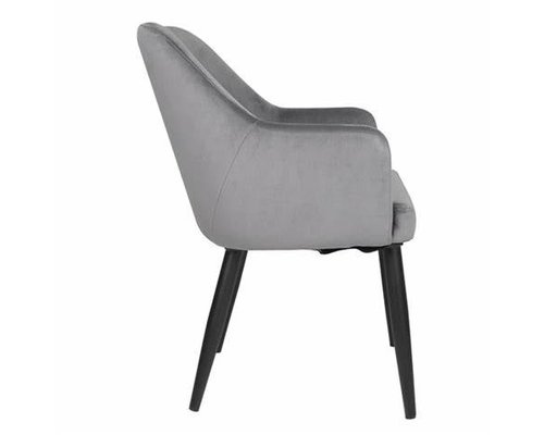 M&T Chaise en velours gris