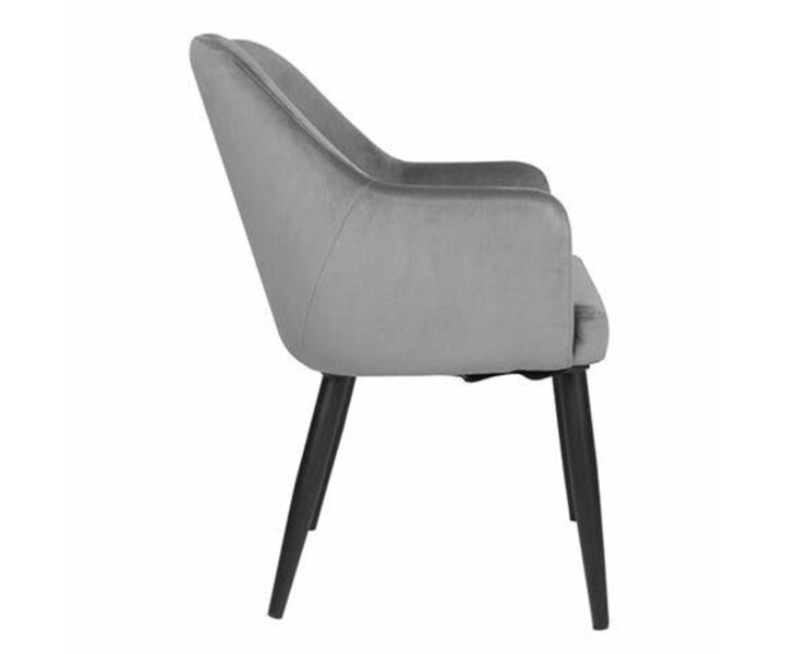 M&T Chaise en velours gris